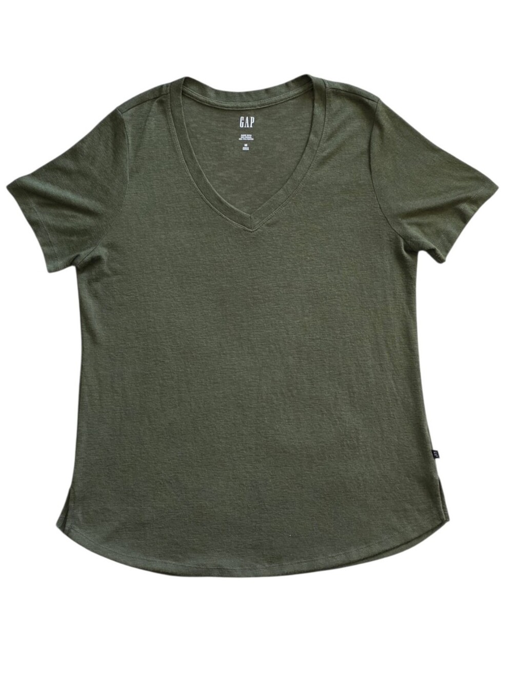 GAP Medium Green Soft Modal Blend V Neck Casual Top